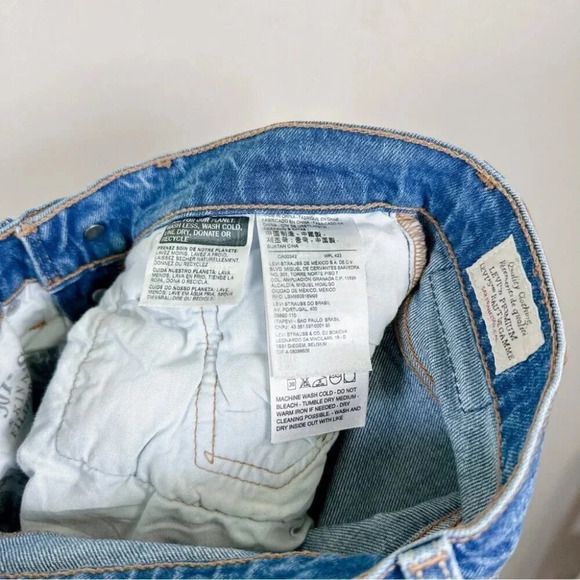 Levi's Womens Size 24x28 501 Skinny Jeans In Jive Tides Fay Hem - Picture 10 of 16